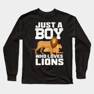 Just a boy who loves lions for boys and men Long Sleeve T-Shirt
